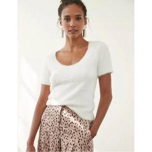Anthropologie Maeve scoop neck fuzzy sweater xs